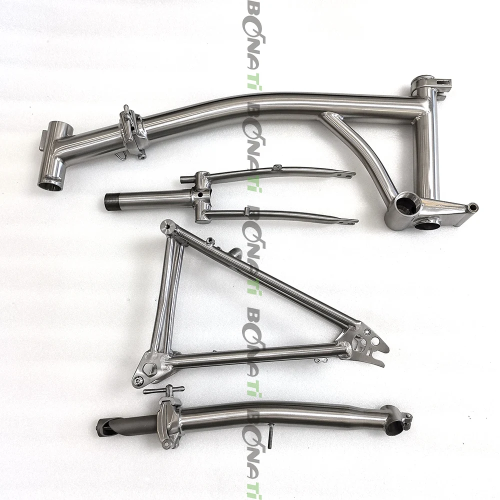 Titanium Folding Bike Framesets, Main Frame, Front Fork, Rear Triangle Stem for P Line