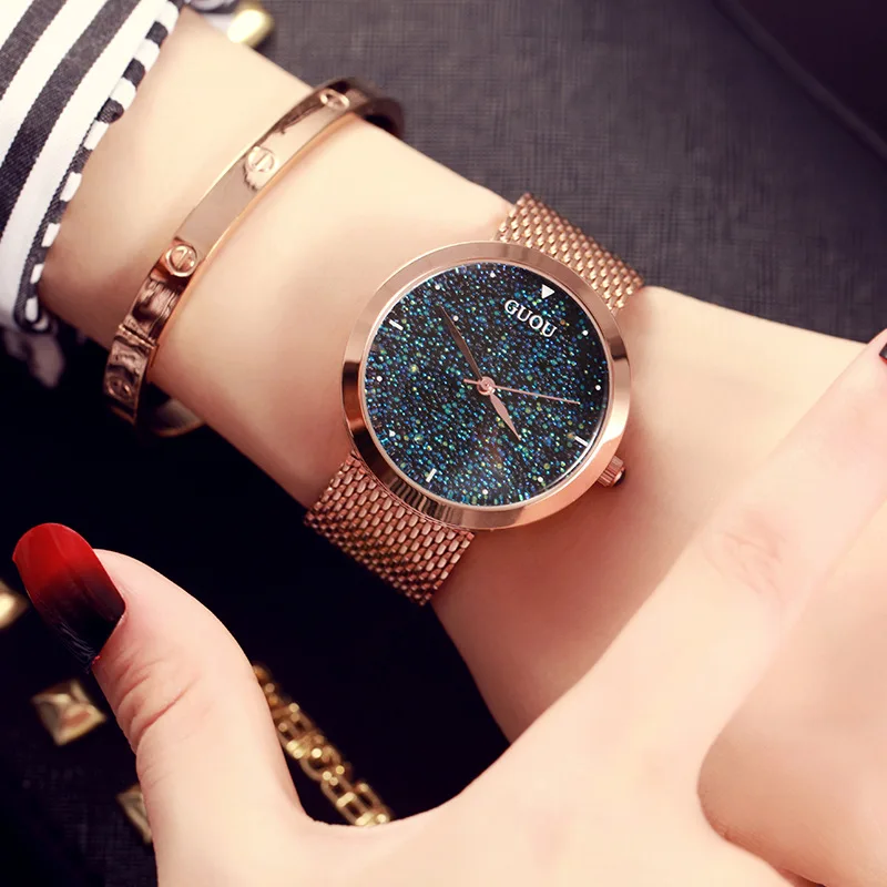 New Stainless Steel Strap Watch For Women, Stylish Blue Women'S Watch, Creative Gift For Women, Small Women'S Watch.