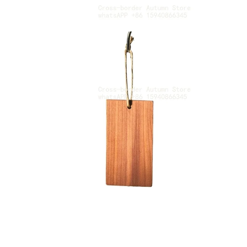Cabinet drawer freshener with hook hanging cedar block pendant