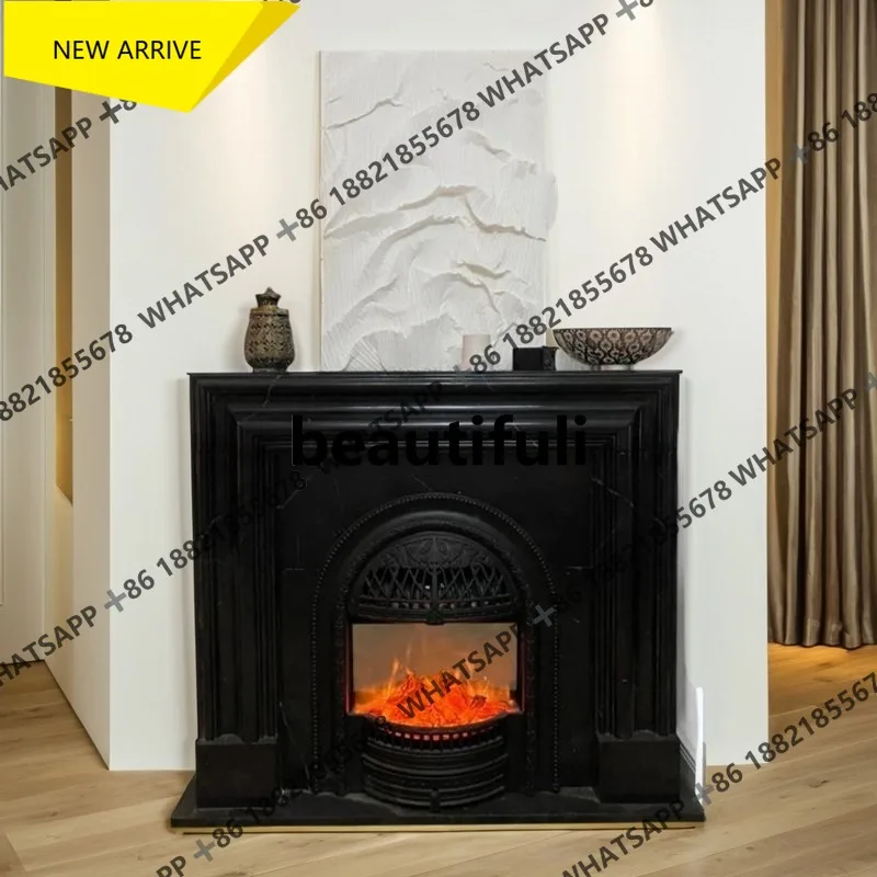 

Q178 Камин из натурального камня, французская европейская гостиная, черный мрамор, декоративный шкаф на заказ