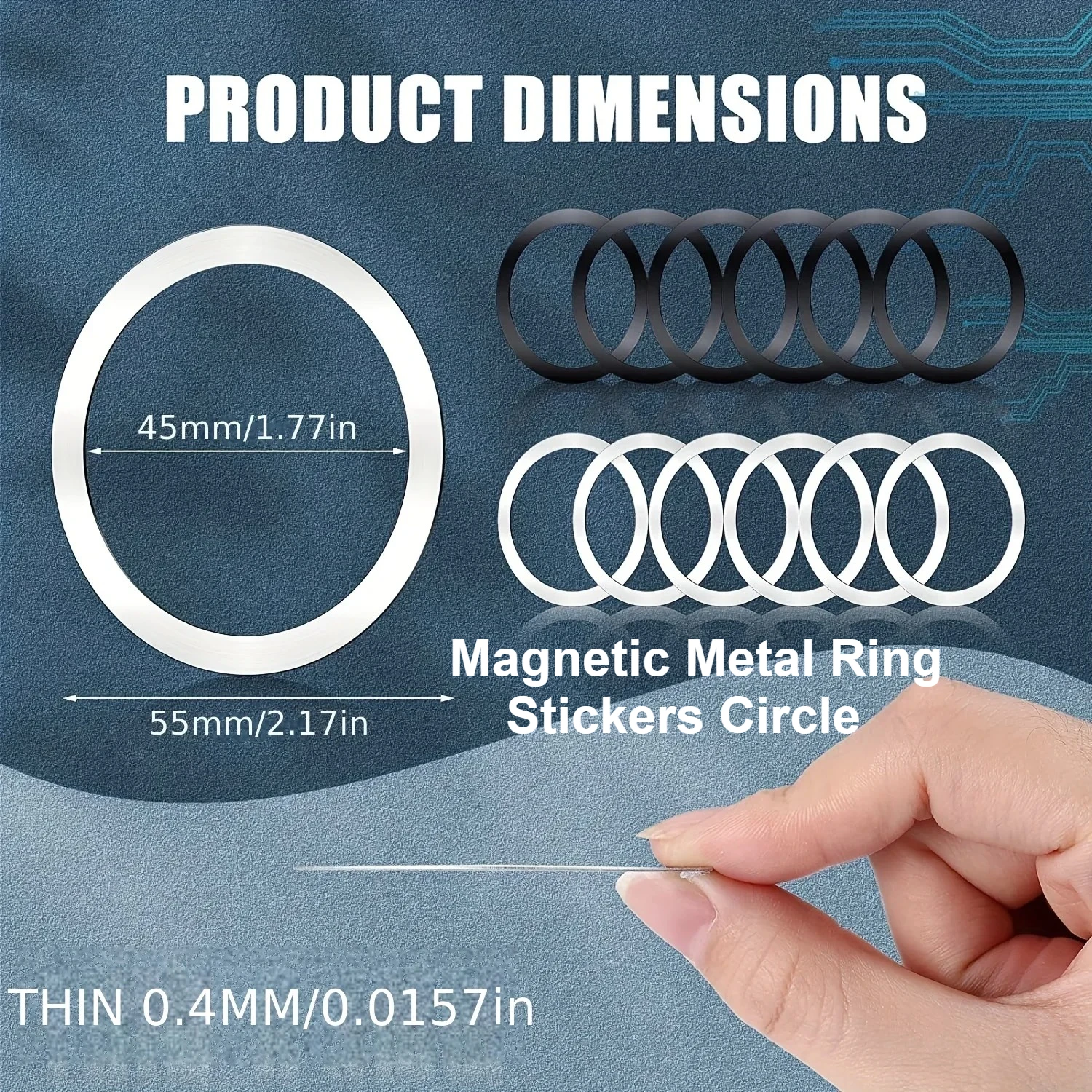 

10 шт. ультратонкие для телефона Magsafe, универсальные сильные магнитные наклейки, металлическое кольцо, круглая поддержка, беспроводная зарядка, автомобильная пластина