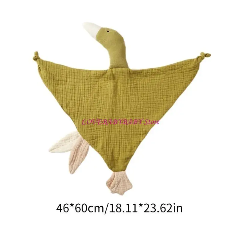 Cotton Muslin Blanket Sleeping Doll Kid Gooses Snuggle Toy Soothe Appease Towel Security Blanket for Toddlers 4XBC