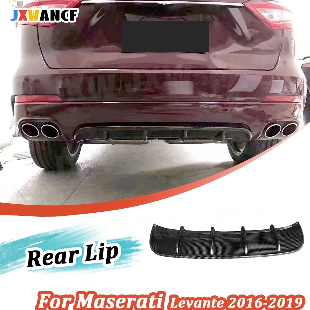 

JXWANCF Dry Carbon Fiber Rear Bumper Lip Diffuser Spoiler for Maserati Levante 2016-2019 FRP Car Accessories Bumper Extension