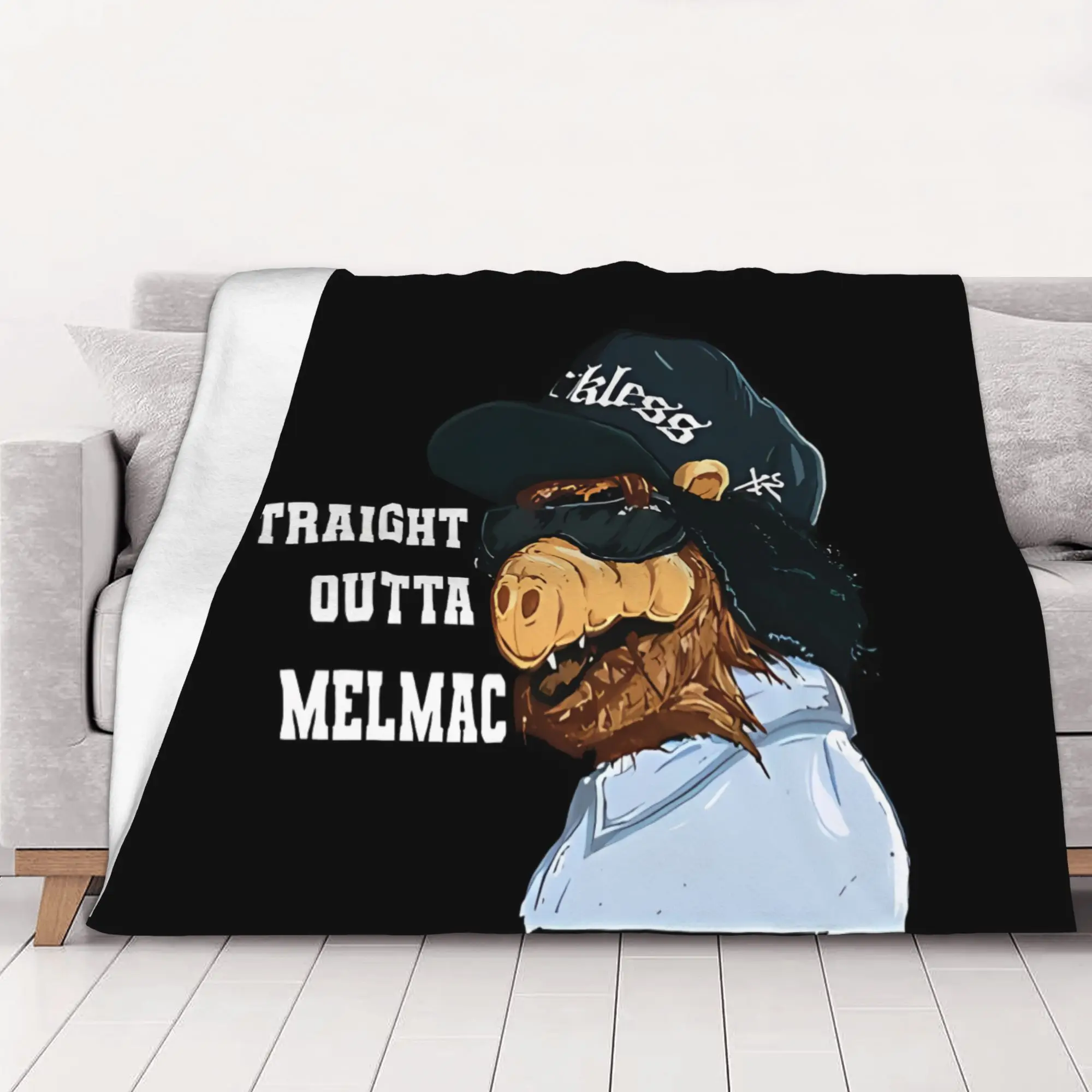1PC ALF   Straight Outta Melmac ALF home room decorations Winter Blankets for Adults Bedding Home Interior Sofa Knee