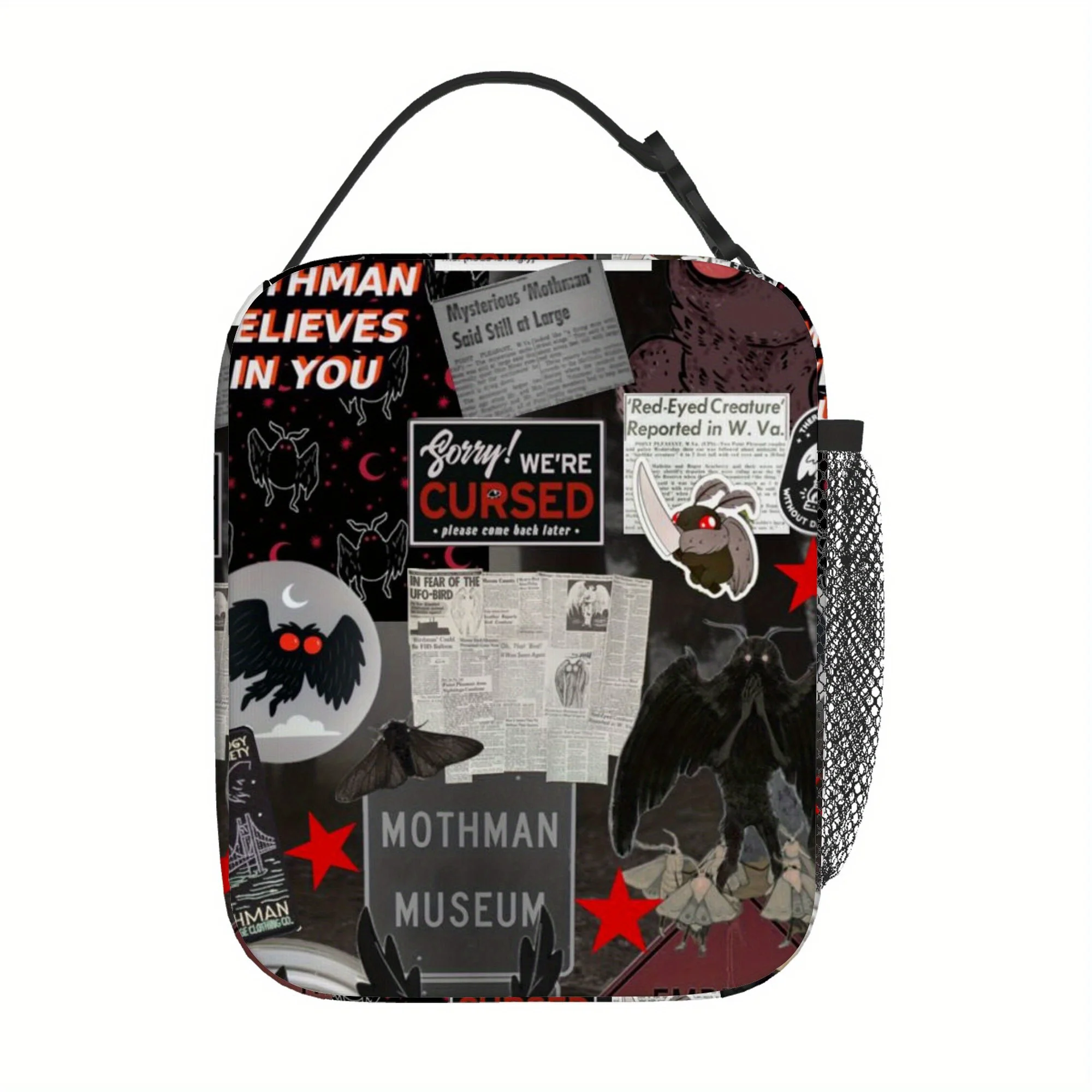 Mysterious Mothman-Themed Collage, Designed for Insulation. It Is Not Intended for Food Contact And Is Suitable for Use at Home