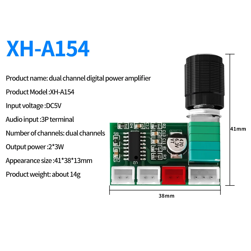 XH-A154 صغير PAM8403 مضخم رقمي مجلس 3 واط * 2 تيار مستمر 5 فولت ستيريو الصوت أمبير 3 دبوس محطة مع التحكم في مستوى الصوت ل مكبر صوت كمبيوتر محمول