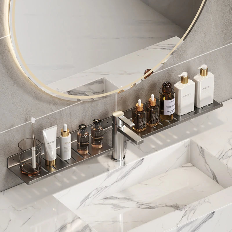 

Faucet Storage Tray, Mirror Front Toilet Washbasin Bathroom Rack,Bathroom Storage Rack