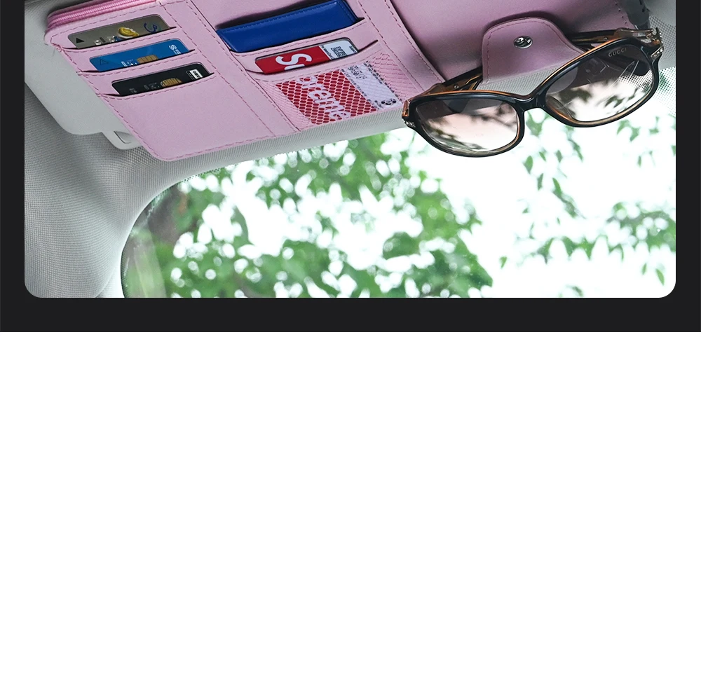 Auto Sonnenblende Bill Stift Visitenkarte Halter Organizer Lagerung Box Sonnenbrille Clip Verstauen Aufräumen Auto Zubehör – Detail 17