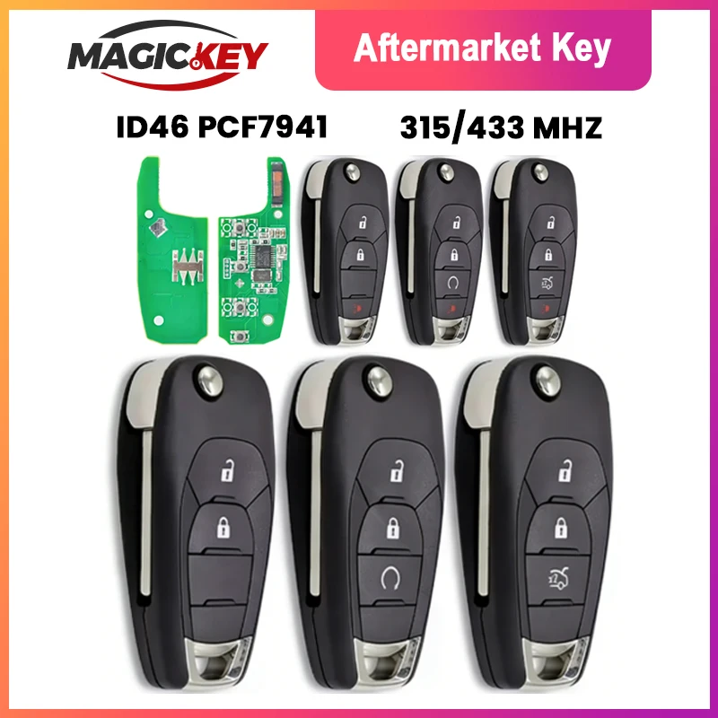 

MAGICKEY Car Remote Key For Chevrolet Avo Cruze XL7 XL8 Trailblazer Onix Tracker Colorado RS Sonic Trax ID46 PCF7941 315/433 MHZ