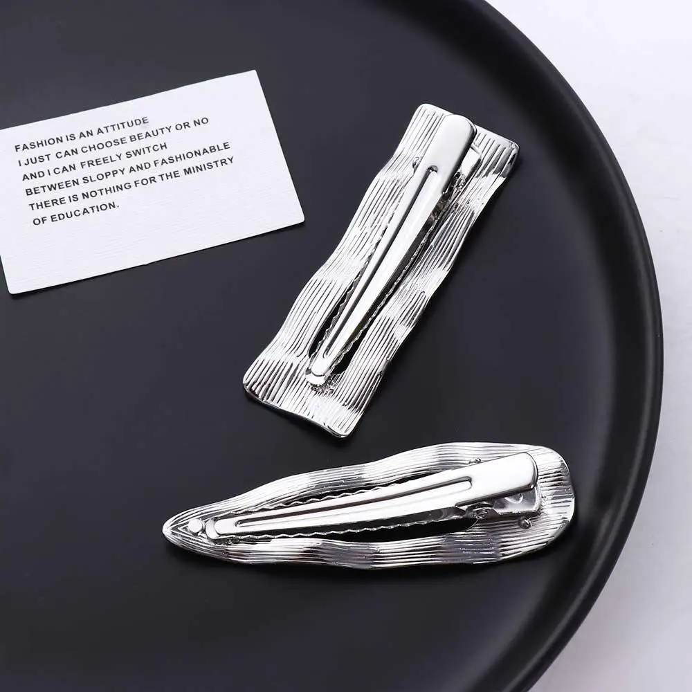 

Korean Style Drop Shaped Rectangle Hollow Geometric Punk Hair Clips Fix Fringe Barrette Metal Hair Pins Side Bangs Hair Clips