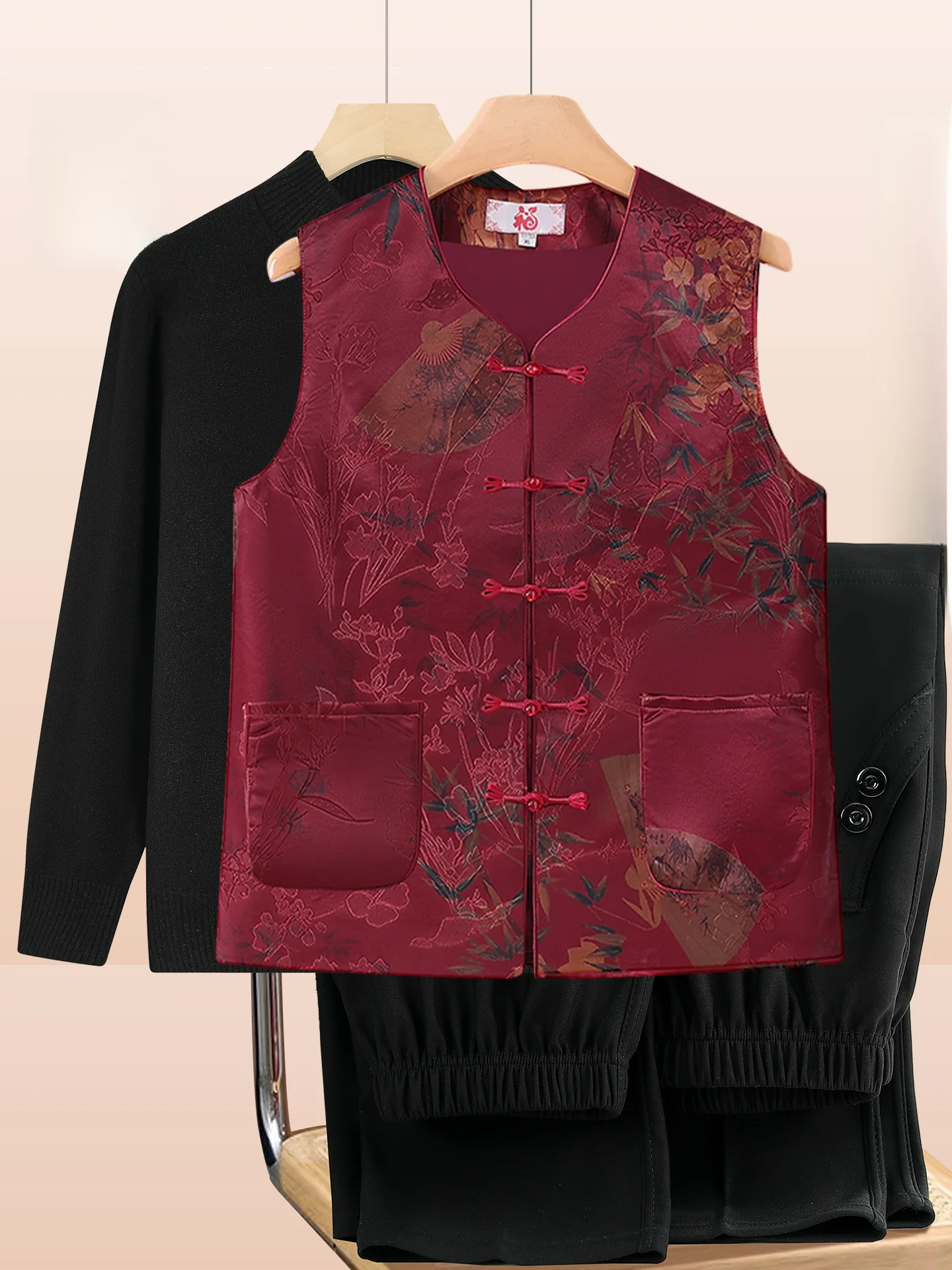 Autumn Faion ly Women's Vest New Sle andma Outfit Spring Autumn Model Old Lady Traditional Chinese Sle Waistcoat