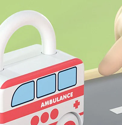 【BBS】1 Pc Random Color Kids Learning Locks with Keys Educational Numbers Matching Counting Car Toys