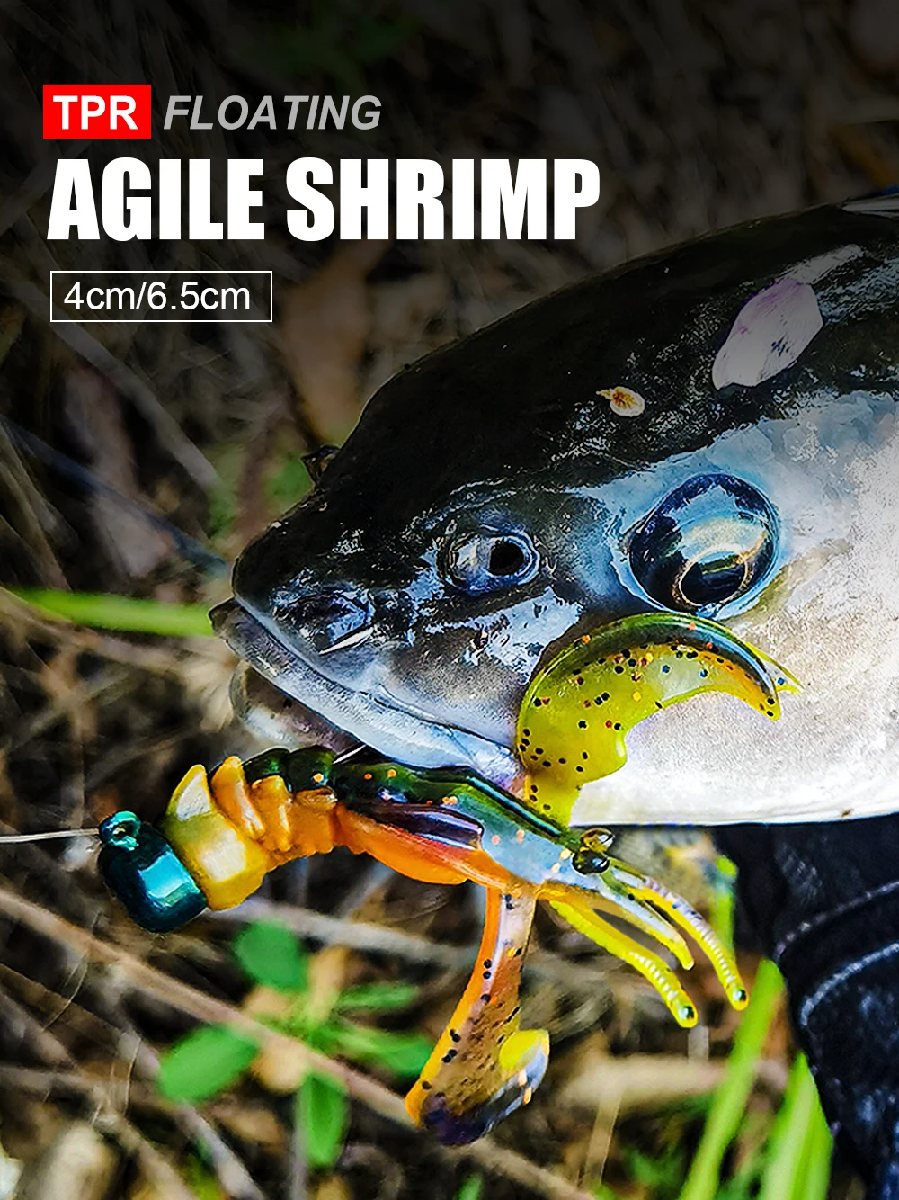 Spinpoler Schwimmender Krapfen-Softköder, wendige Gummigarnelen, leicht gesalzener Kunstköder, 4 cm, 6,5 cm, Angelzubehör für Süß- und Salzwasser – Detail 1