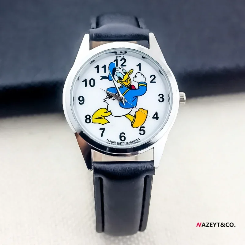 Disney Donald Duck Dial Watches Cartooon Cute Children\'s Watch Leather Band Colorful Optional Glass Dial Kids Watch A Present