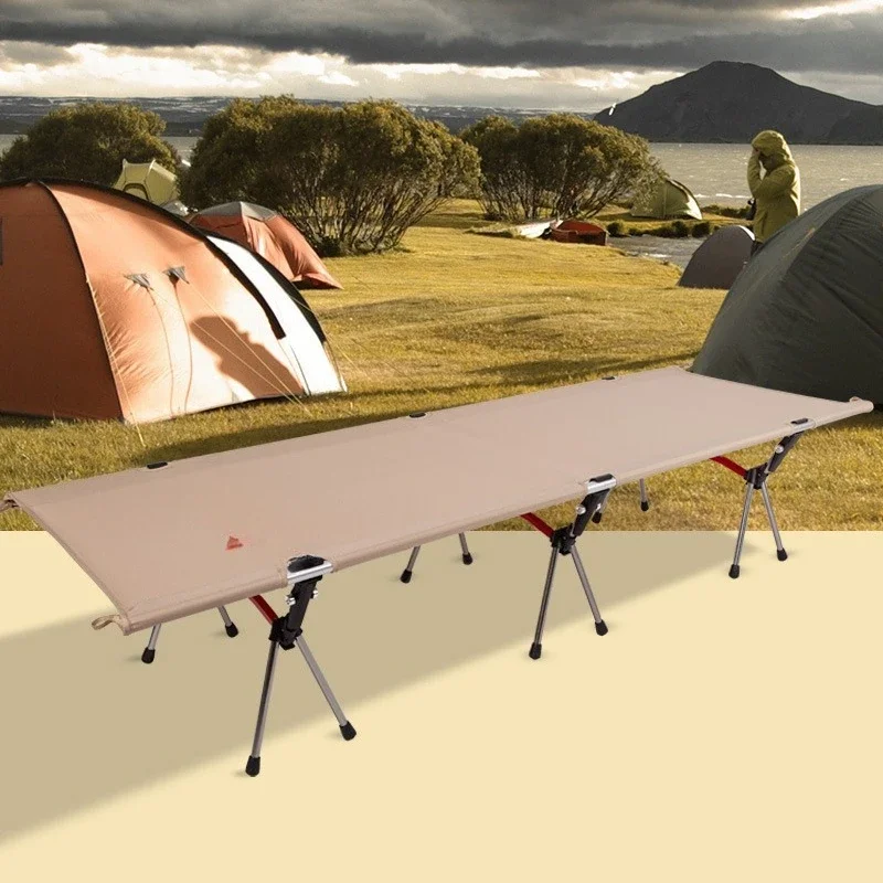 Lettino da campeggio elevato per esterni, facile smontaggio, pausa pranzo, singola lega di alluminio allargata