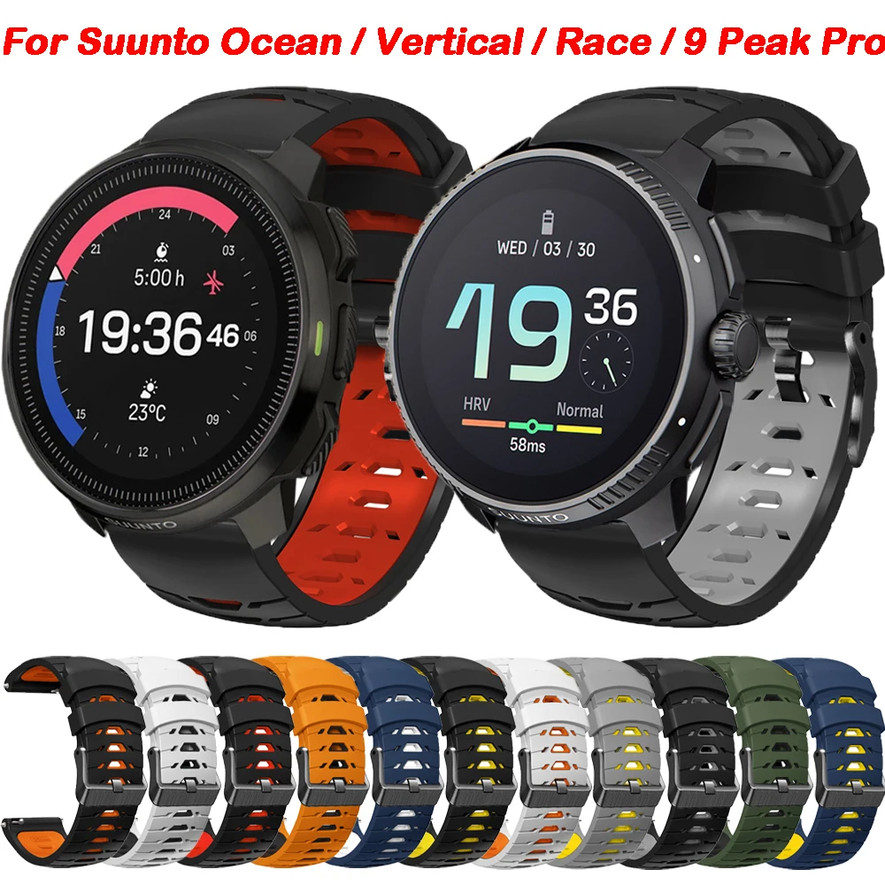 Silicone Strap For Suunto Ocean Vertical Race Watch Band Bracelet Replacement Accessories Suunto 9 Peak Pro / 5 Peak Watchband