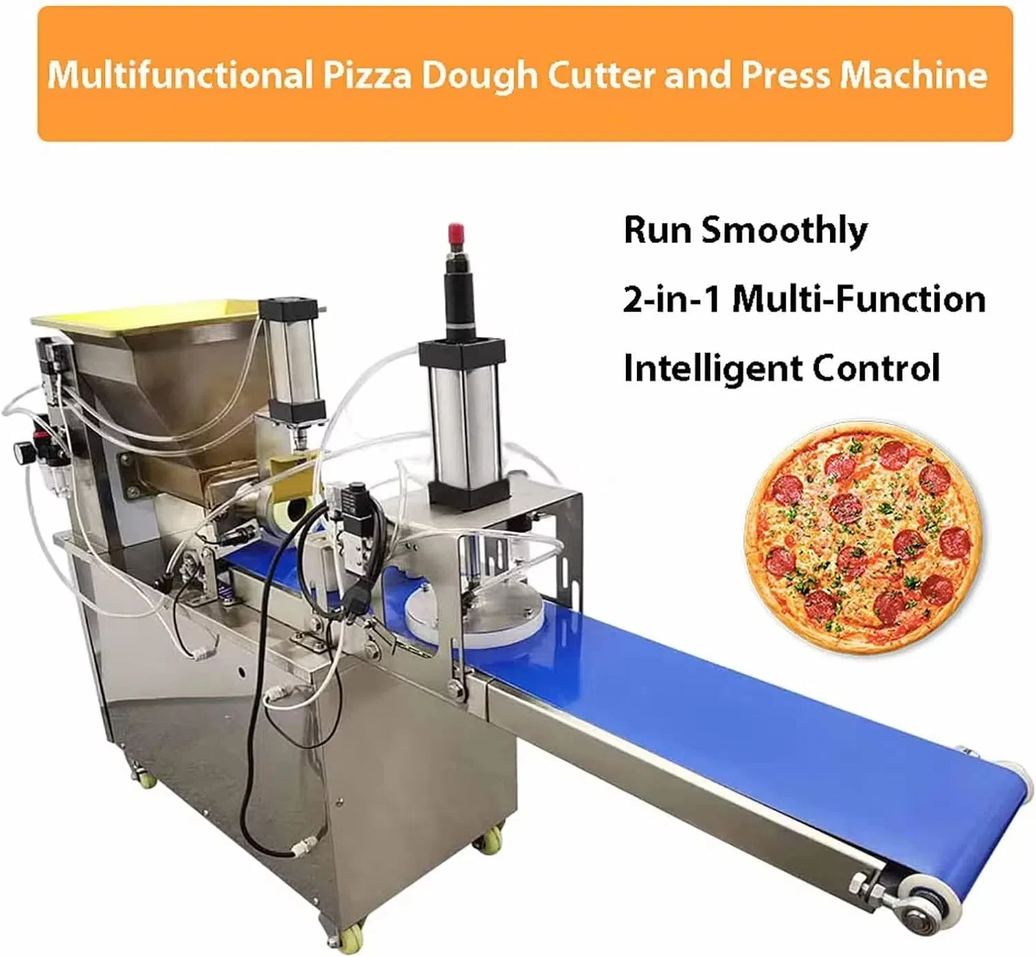 Pizza Base Rolling Machine Pizza Dough Sheeter Table Top Pizza Making Bakery Machine Stainless Steel Electric