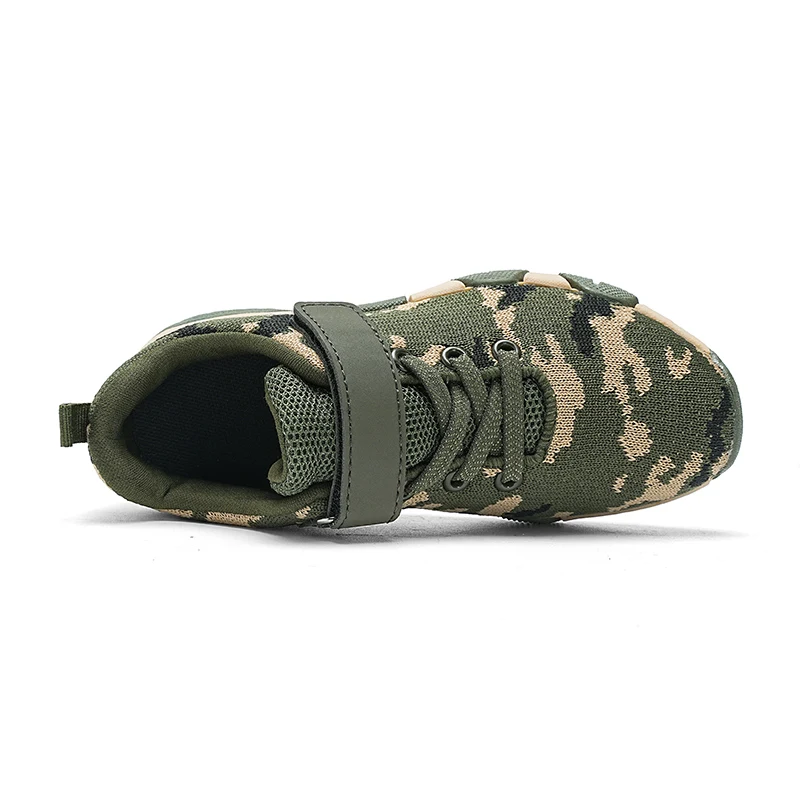 Autumn Knit Boy Sneaker Children Shoes Fashion Camouflage Green Outdoor Non-slip Running Sports Tenis Boy Shoes 4 To 12 Years