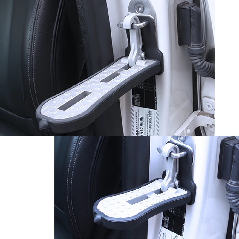 Extended Car Door Step Foldable Car Roof Rack Step Universal Latch Hook Auxiliary Foot Pedal Aluminium Alloy Safety Hammer