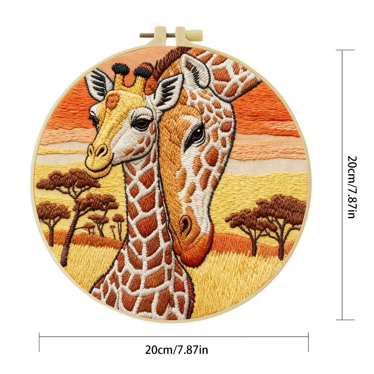 1 Stück 20X20CM/15X15CM 7,87/6,3 Zoll Giraffen-Stickerei-Starter-Kit DIY-Kit DIY-Stickerei-Set Handarbeiten Malerei – Detail 3