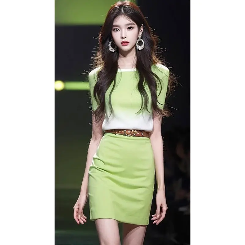 

Korea Sets Summer Women's Skirts Sets 2024 New 2-piece Street Elegant Slim Holiday Sets Women's Fashion Young 2-Piece Suits