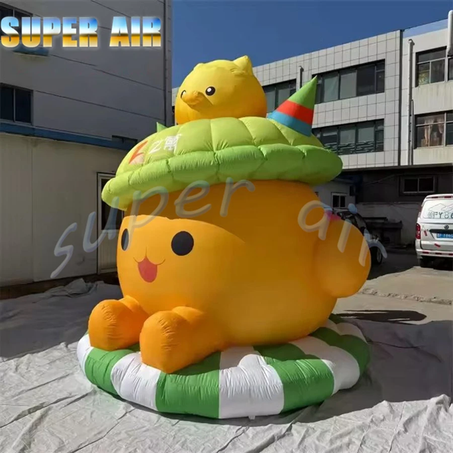 Ładny, piękny, ogromny, dmuchany maskotka, model kreskówkowy z torbą do dekoracji.