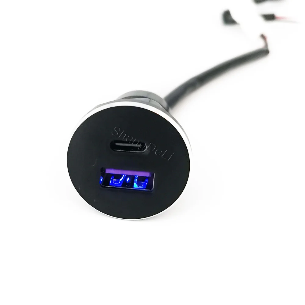 1PC Car Dual USB Outlet Charger Socket Cigarette Lighter PD Type C QC3.0 USB Port Fit for Sagitar Golf Passat Car Accessories - view 4