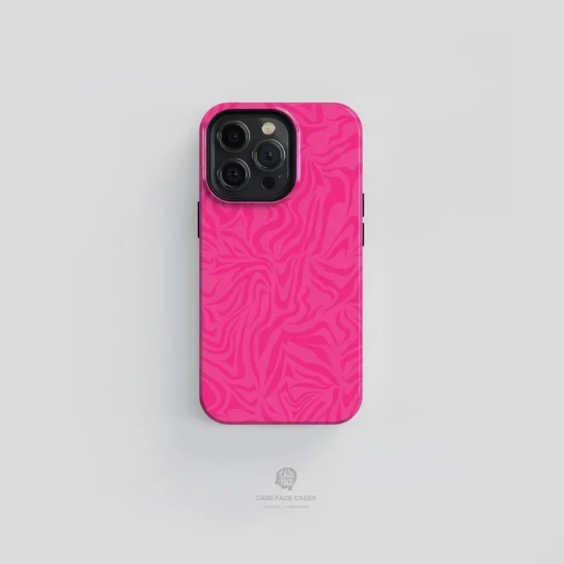 Swirls Pink Case For IPHONE 16ProMax 15 14 13 12 11 PRO Plus Acrylic TPU Two in one Magnetic Phone Cases