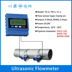 TUF-2000M Water Flow Meter TL-1-HT High-Tem Ultrasonic Modular Sensor TS-2 TM-1 DN15-700mm RS485 Digital Level Flowmeter