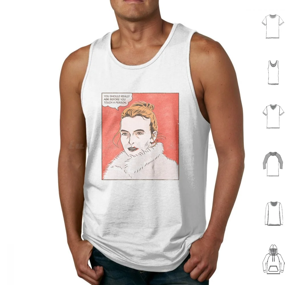 Villanelle Tank Tops Vest Sleeveless Villanelle Villaneve Killing Eve Eve Sandra Oh Jodie Comer Vilanelle Looks Pop Art