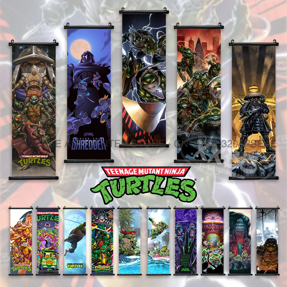 Żółwie Ninja plakat filmowy TMNT wiszący obraz Michelangelo Home Decor Leo Wall Art Raph Scrolls Picture Donatello tapeta