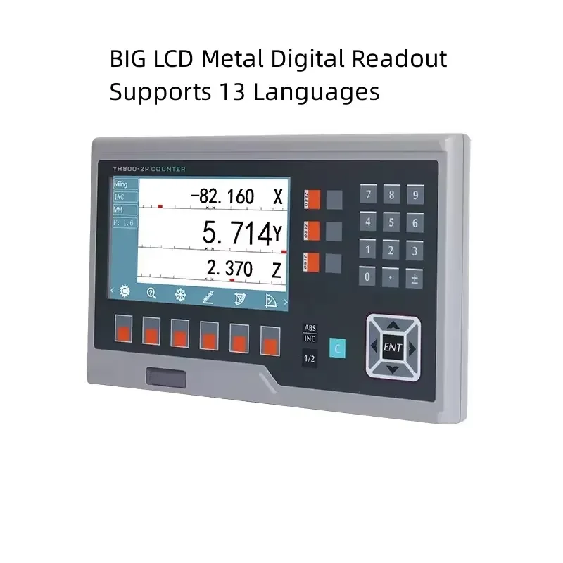 YHSINO YH800-3P 2P 2 Axes 3 Axis LCD Digital Readout Supports 13 Language DRO Display Big Screen For Lathe Grinder Milling