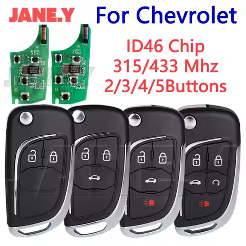 Modified Car Key For Chevrolet Cruze Camaro Equinox Malibu Sonic Spark Volt Epica Lova Impala ID46 Chip 315/433 Mhz