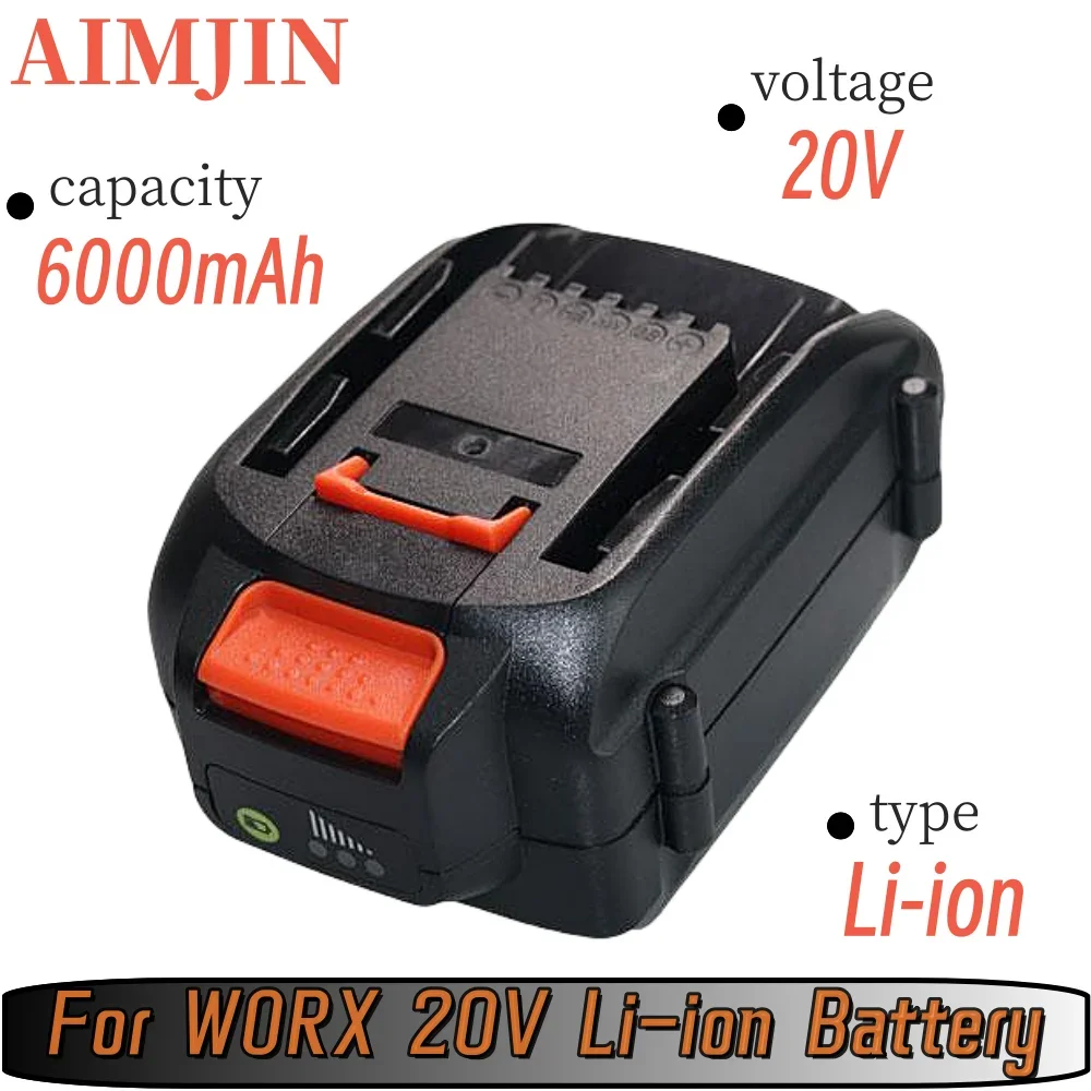 

20V 6.0Ah lithium-ion replaceable battery, suitable for Worx cordless drill tool WA3578 electric tool battery