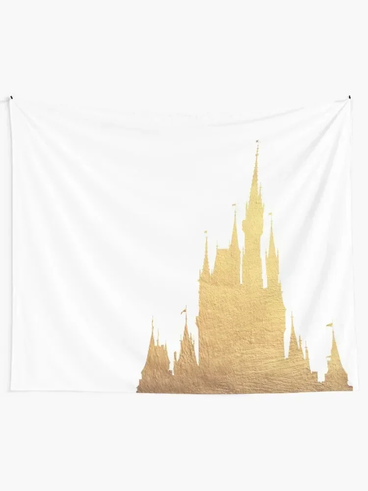 Golden Magic Castle Silhouette Tapestry Room Decor Bedroom Decorations Tapestry