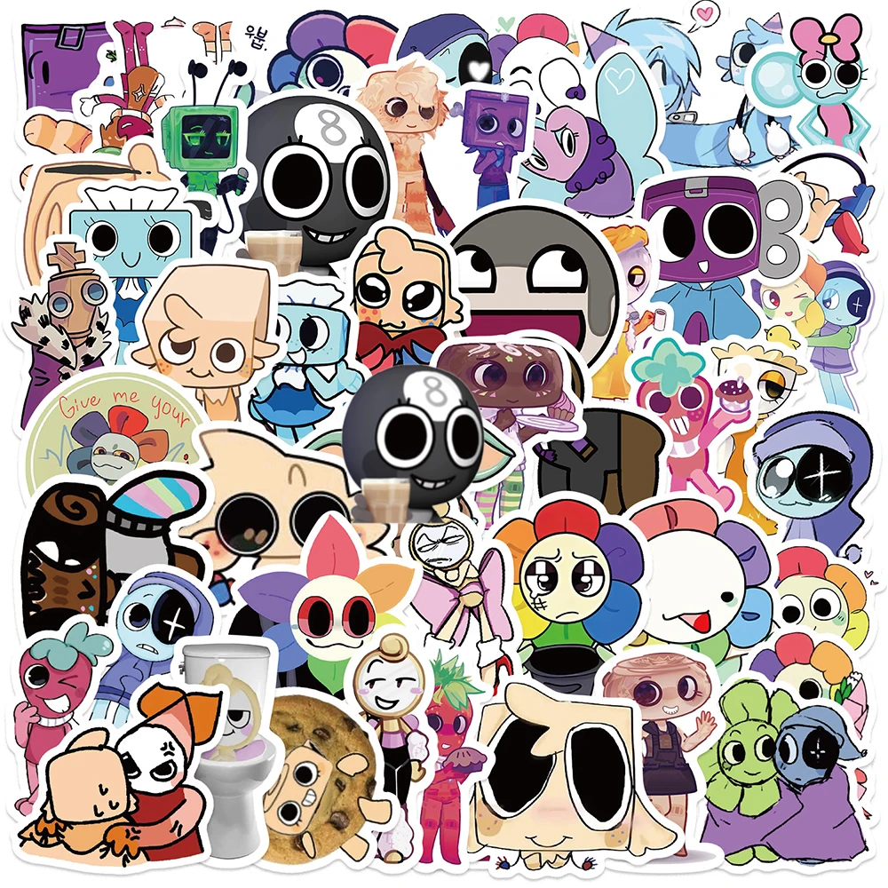 

10/30/50pcs Cute Dandys World Cartoon Stickers Funny Game Sticker Skateboard Phone Scrapbook Laptop Graffiti Kids DIY Decals Toy