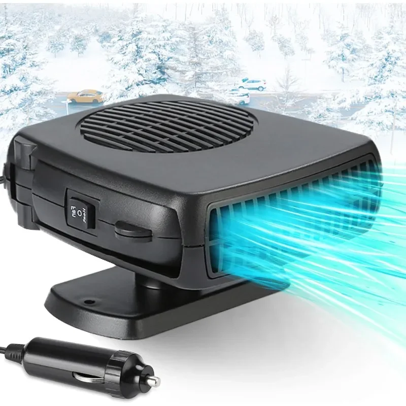 12V/24V 150W Electric Car Heater Air Cooler Fan Portable Demister Defroster Heating Fan Dryer Windshield Defogging Accessroies