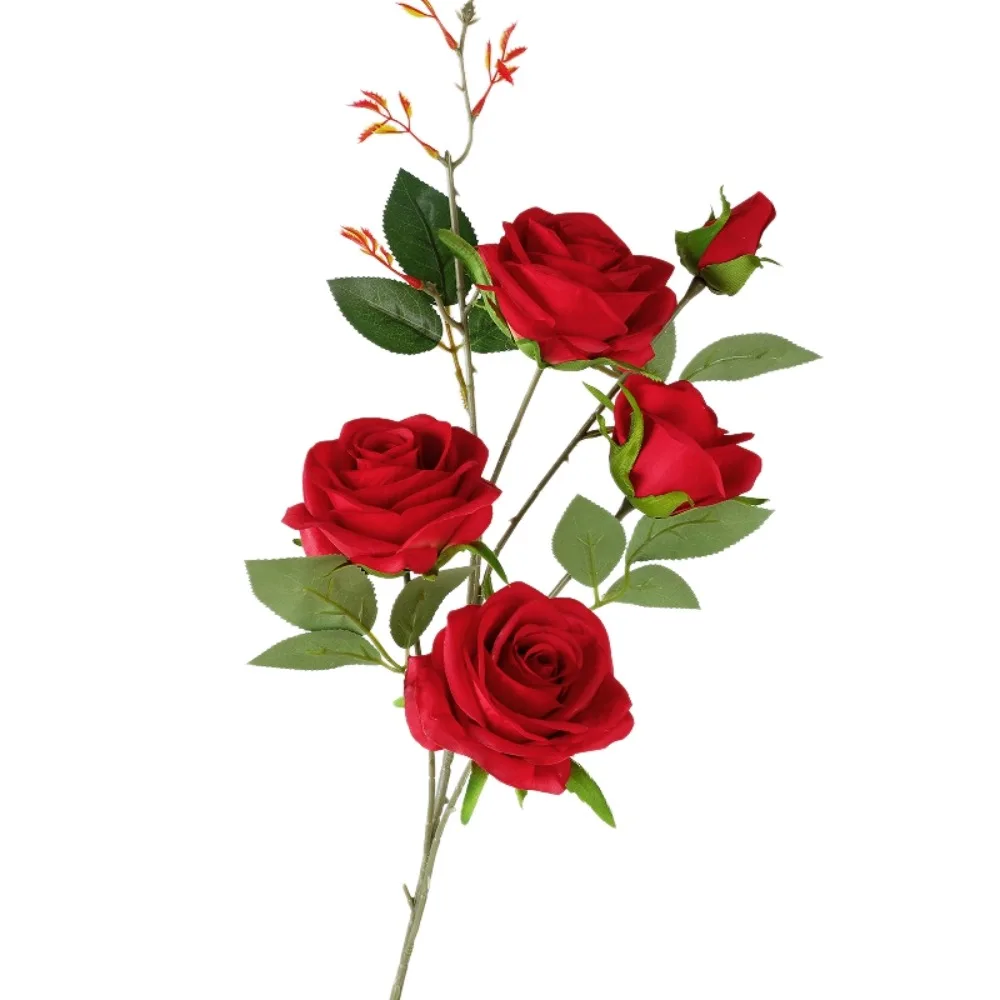 Rose artificielle réaliste au toucher naturel, faite à la main, grande rose de simulation, branche de rose artificielle de luxe, cadeau pour la fête des Mères
