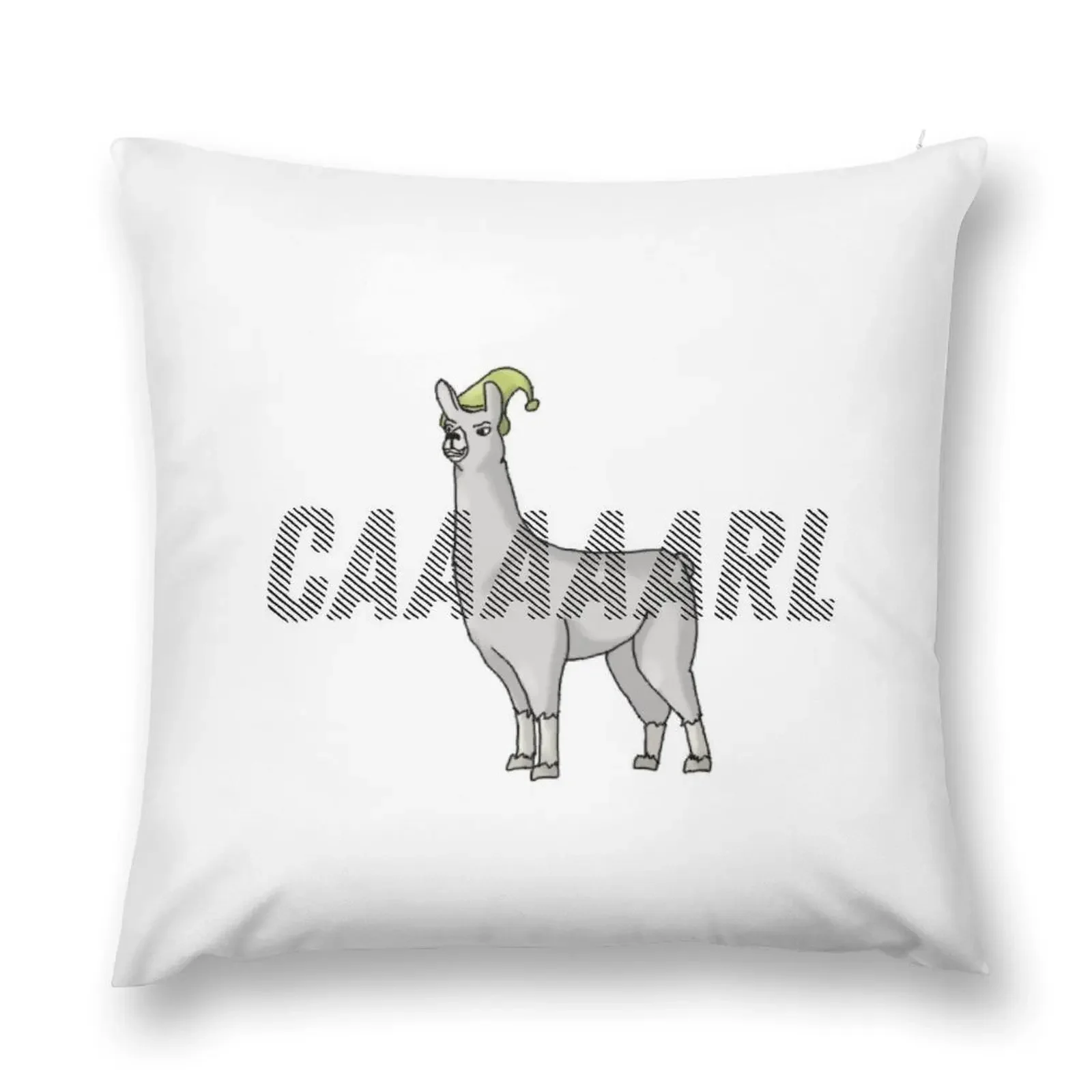 Llamas with hats - CARL Throw Pillow ornamental pillows Plaid Sofa Sofa Cushions Cushions pillow