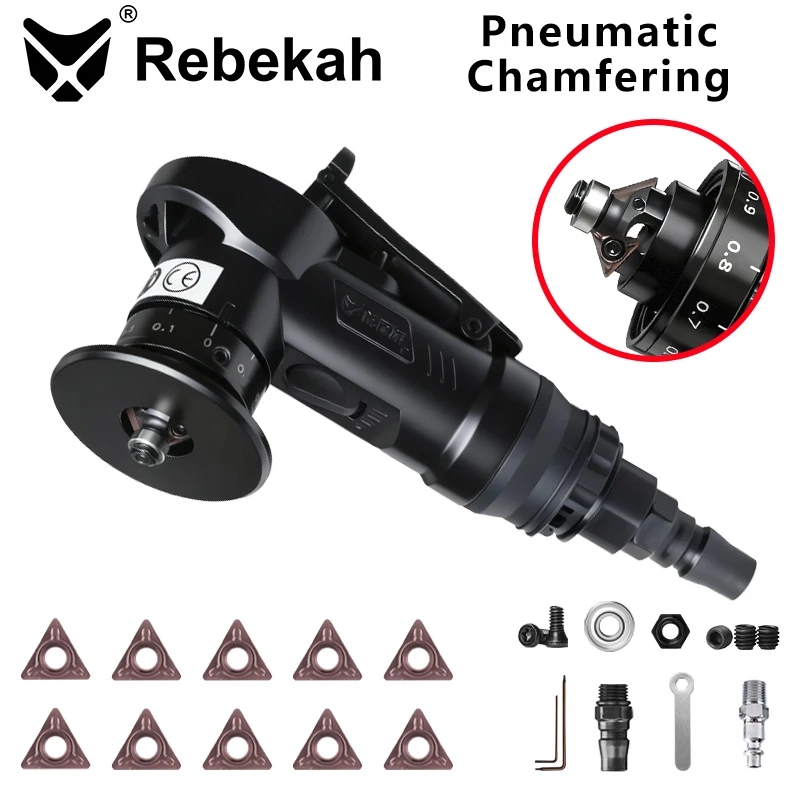 

Rebekah RPC02C Пневматический инструмент для снятия фаски 45-градусный станок для снятия фаски с металла, набор для снятия фаски с дуговой кромкой