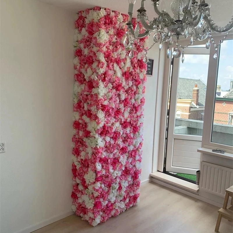 Pink Silk Rose Flower Wall Artificial Flower for Wedding Decoration Flower Wall BabyShow Wedding Christmas Home Backdrop Decor