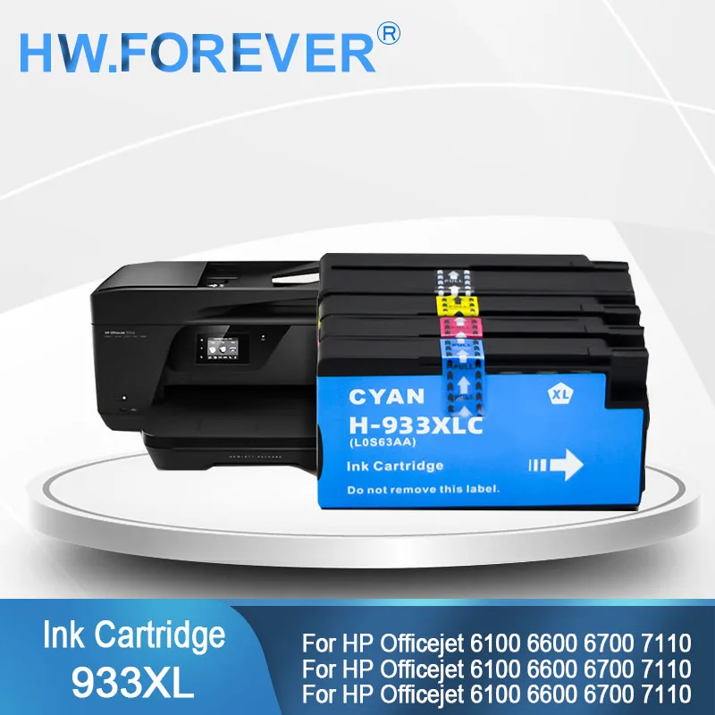 

Совместимые чернильные картриджи 933XL 932XL для принтеров HP Officejet 6100, 6700, 7510, 6600, 7110, 7610, 7612, 7512