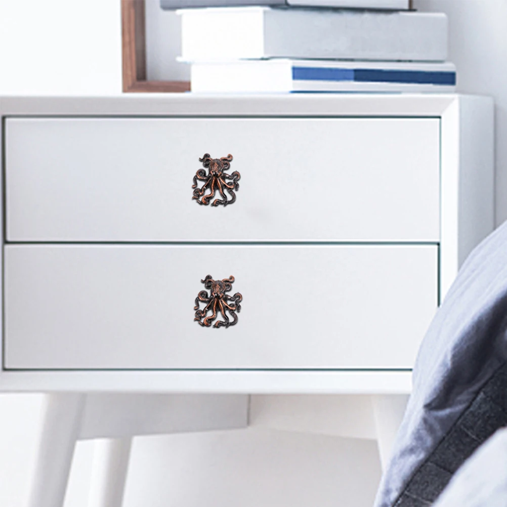 

2pcs Ocean Themed Drawer Handles Coastal Decor Octopus Design Cabinet Knobs Nautical Furniture Pulls Sea Life Style For Kitchen