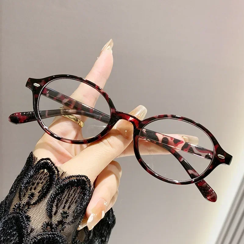 Fashionable Oval Frame Reading Glasses for Women Men Trendy Plus Diopter Presbyopia Unisex Anti-blue Light Far Sight Glasses
