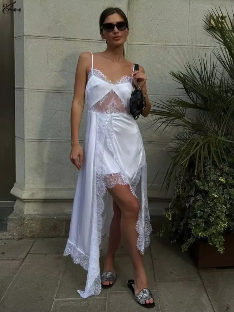 

Женское летнее платье-сарафан с кружевными вставками, сексуальное, однотонное, с V-образным вырезом, без рукавов, с вырезами, асимметричное, 2026