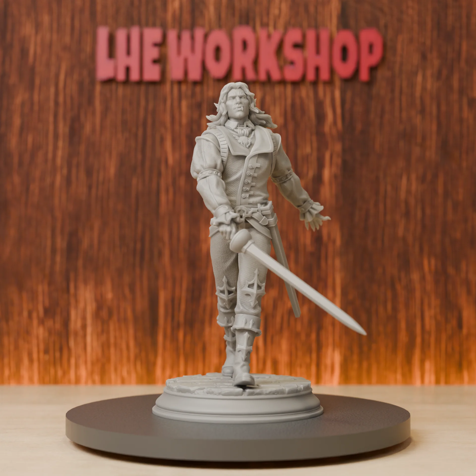 Miniaturas de Espadachines Nobles Vampiros | 28mm-75mm | Miniatura de Resina Impresa en 3D para DND Pathfinder | Gris sin pintar