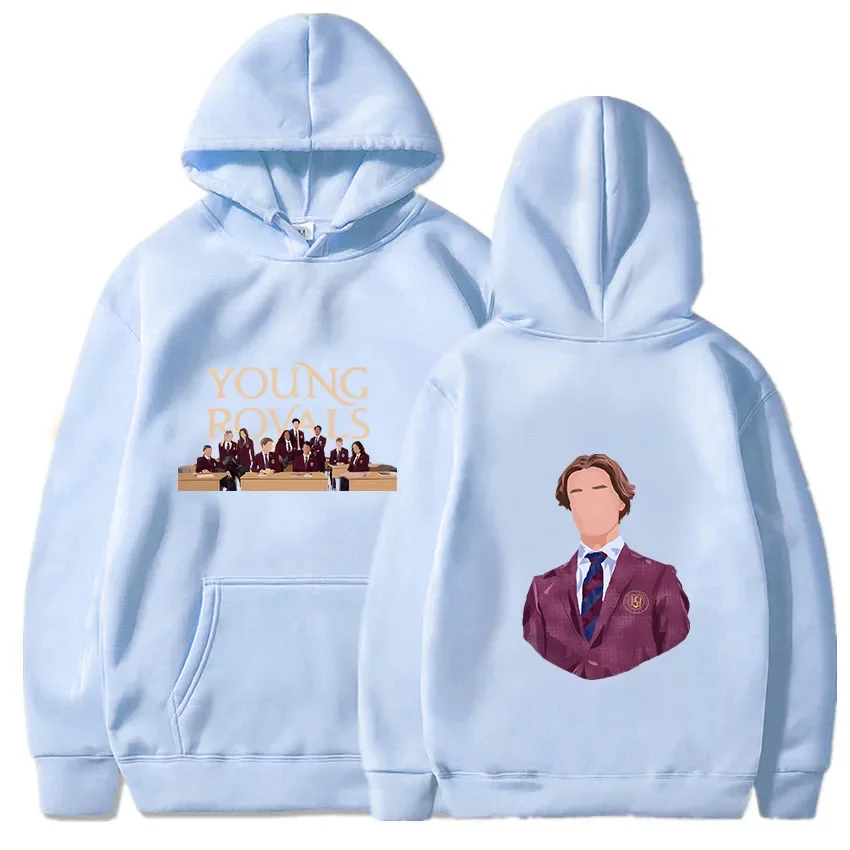 Sudaderas con estampado de letras de doble cara para jóvenes Royals, sudaderas con capucha con diseño de dibujos animados para hombre, Top Y2k de