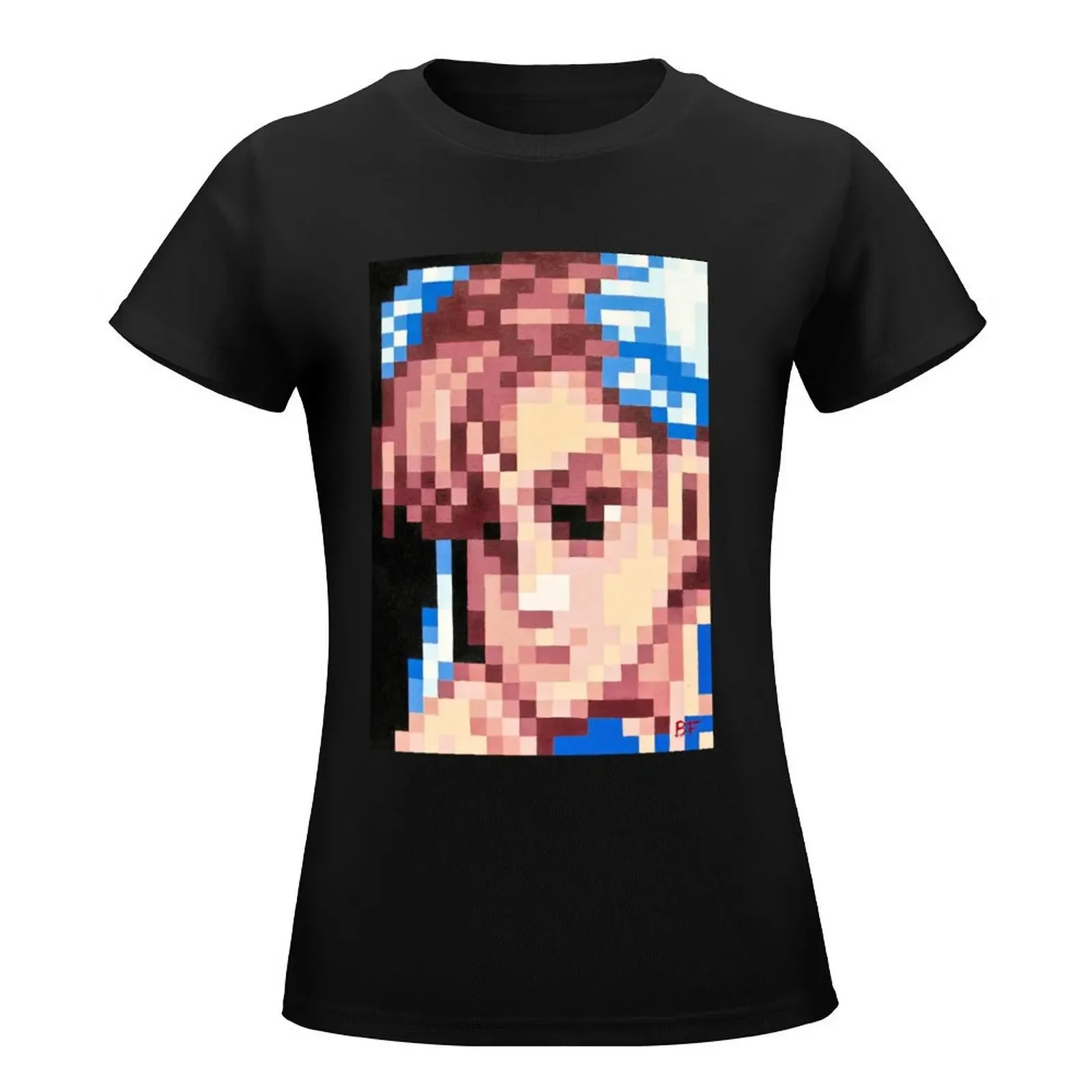 Chun-Li Pixel Portrait T-Shirt kawaii clothes graphics funny shirts graphic tees Women t shirt