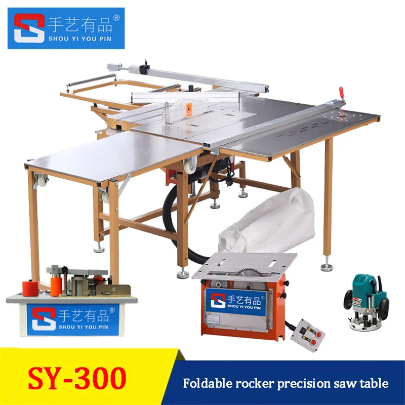 SY-300 Rocker Arm Dust-Free Woodworking Sliding Table Saw Multifunctional Machine With Precision Foldable Saw Table