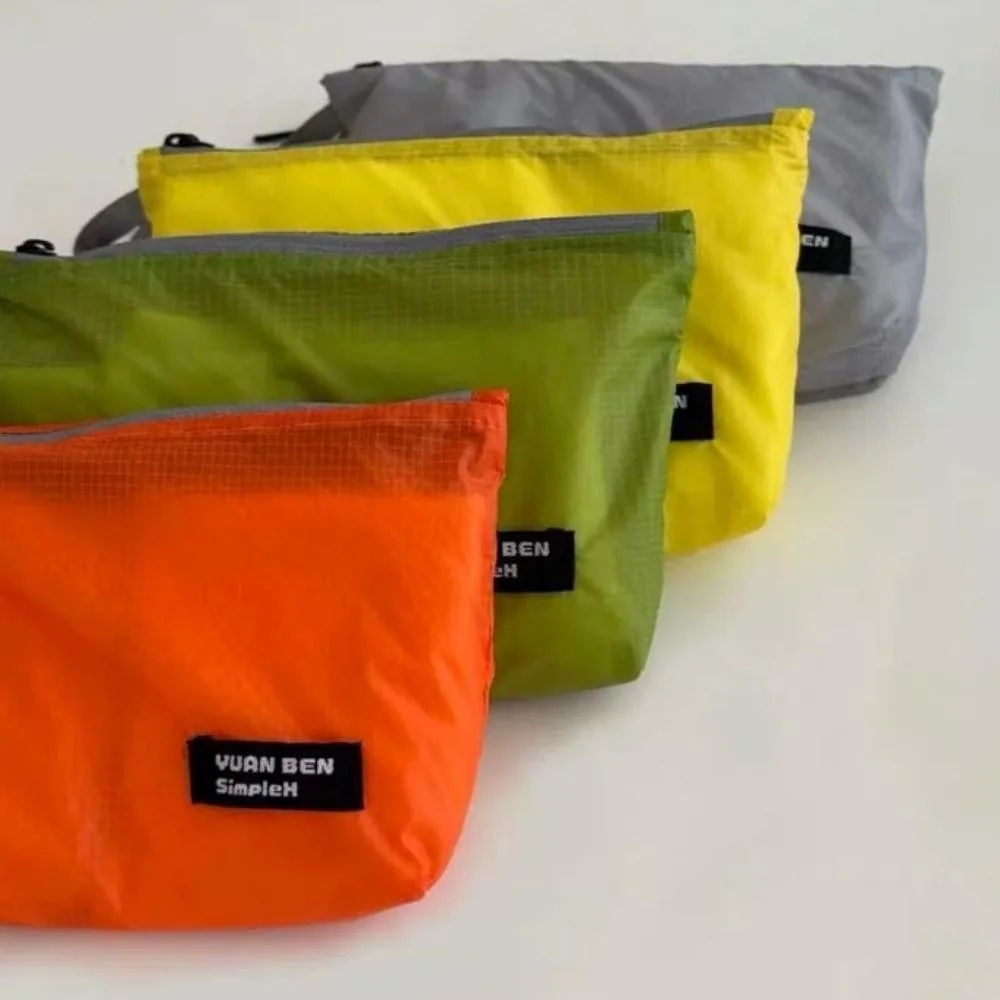 Portable Clothing Packaging Bag Silicone-coated Ultra-light Weight Luggage Storage Bag Multifunctional Yellow Orange